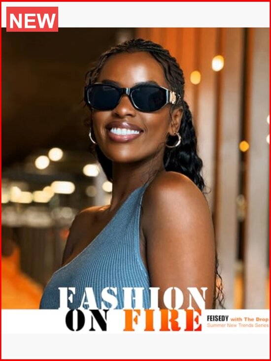 Retro Trendy Rectangle Sunglasses Small Narrow Square UV400 main image 5